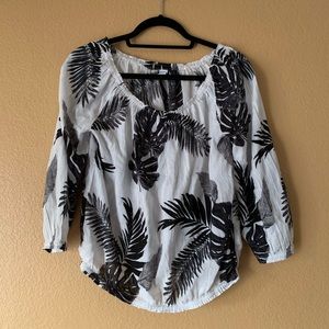 Old Navy Black & White Off The Shoulder Top